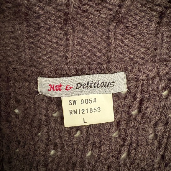 Dark Gray Acrylic Knit Cardigan Sweater - Size L - Picture 7 of 7